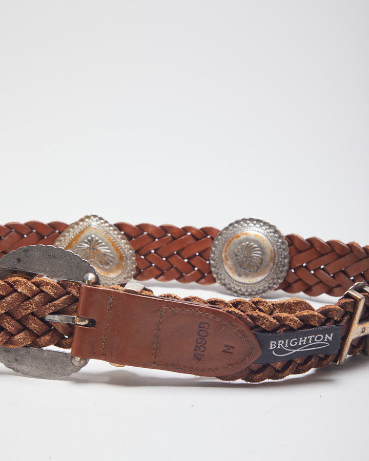 Vintage Brighton Braided Leather Belt - One Size