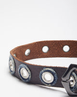 Vintage Leather Denim Eyelet Belt - W6-W39