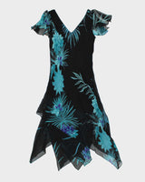 Vintage 1990s Bellessa Fairy Hem Beaded Dress - M