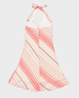 Vintage Y2k 2000s Speechless Horizontal Stripe Halter Neck Dress - M