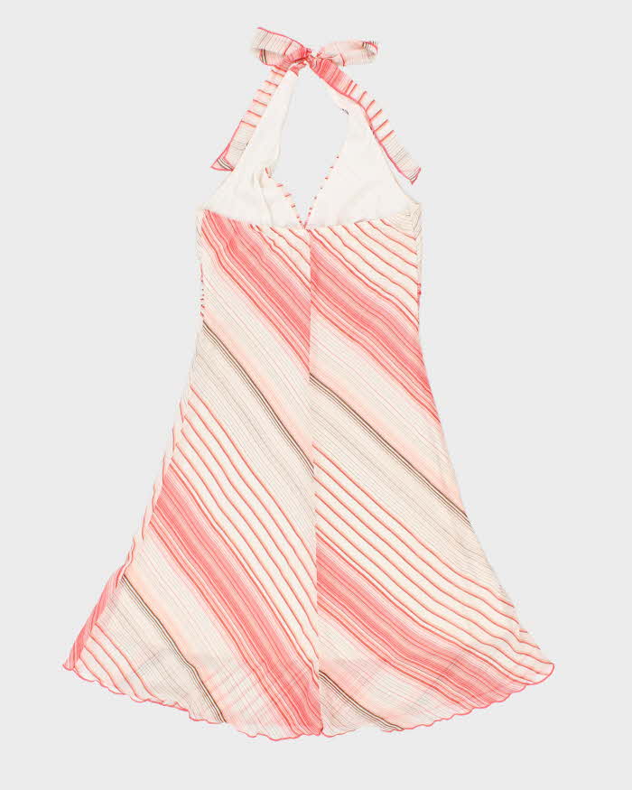 Vintage Y2k 2000s Speechless Horizontal Stripe Halter Neck Dress - M