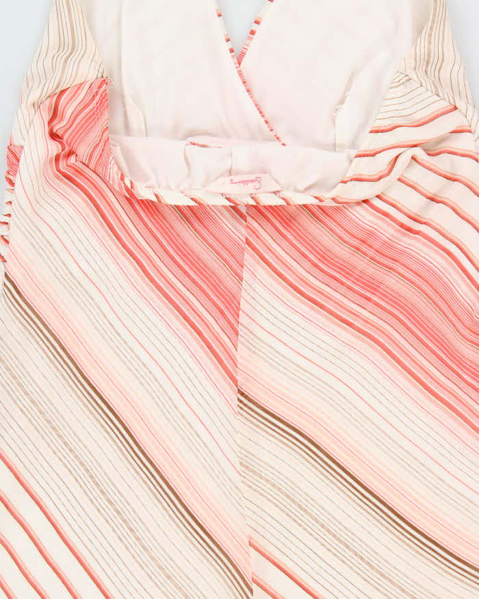 Vintage Y2k 2000s Speechless Horizontal Stripe Halter Neck Dress - M