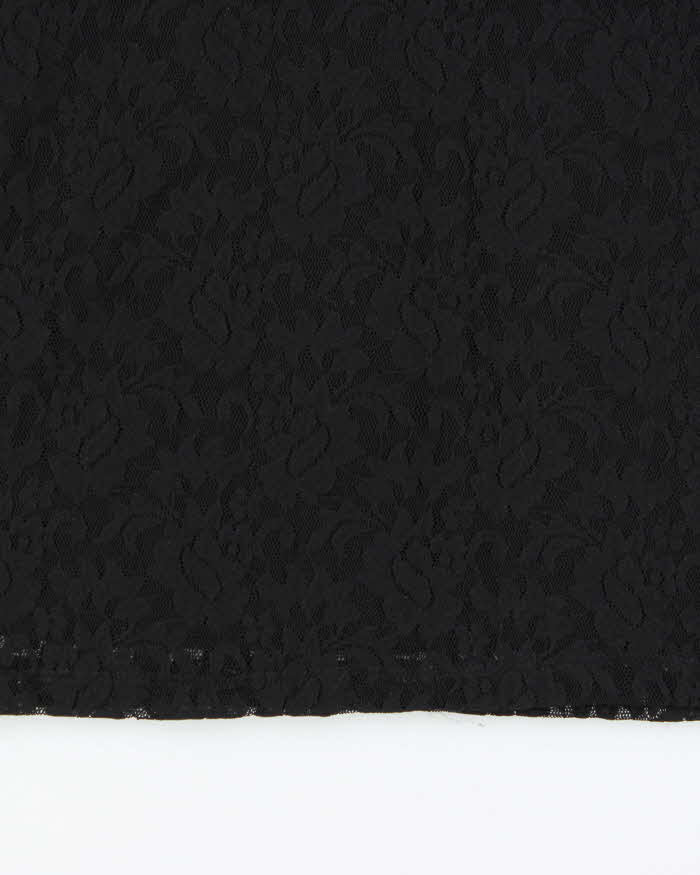 Vintage 1990s Mantique Lace Ruffle V Neck Dress - M