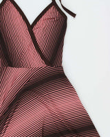 Vintage Y2k 2000s Ruby Rox Horizontal Striped Halter Neck Dress - S