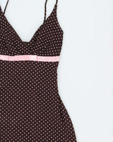 Vintage Y2k 2000s City Triangles Polka Dot Tutu Hem Dress - M