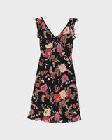 Vintage 1990s La Belle Lined Mesh Floral Dress - S