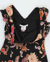 Vintage 1990s La Belle Lined Mesh Floral Dress - S