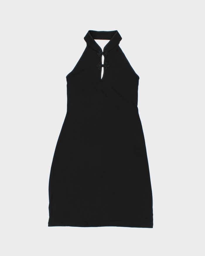 Vintage Y2k 2000s Suzy High Neck Cut-out Slinky Dress - M