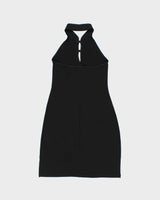 Vintage Y2k 2000s Suzy High Neck Cut-out Slinky Dress - M