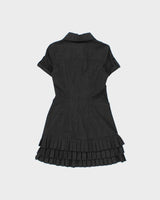 Vintage Y2k 2000s Le Chateau Button-up Drop Waist Mini Dress - S