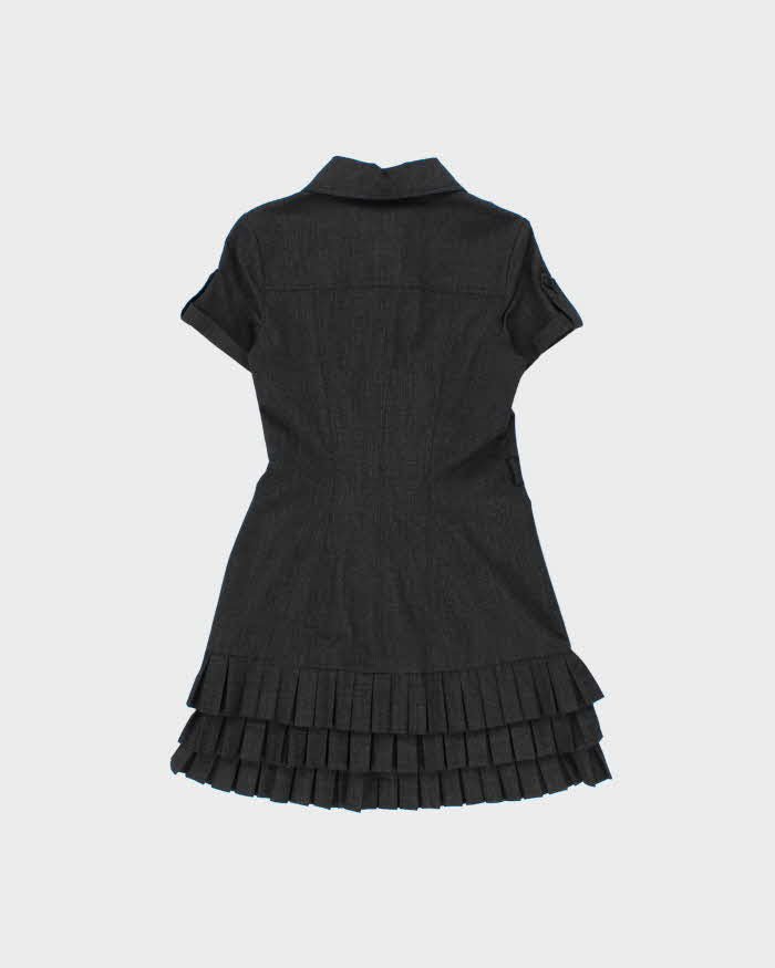 Vintage Y2k 2000s Le Chateau Button-up Drop Waist Mini Dress - S