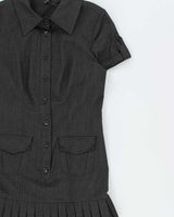 Vintage Y2k 2000s Le Chateau Button-up Drop Waist Mini Dress - S