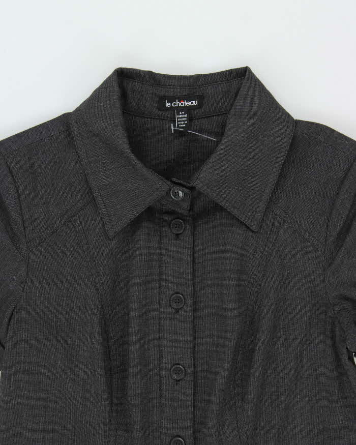 Vintage Y2k 2000s Le Chateau Button-up Drop Waist Mini Dress - S