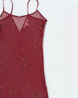 Vintage 2000s Victoria's Secret Sheer Floral Mesh Maxi Dress - M