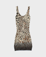 DSWT Y2k 2000s Guess By Marciano Glittery Leopard Print Knit Mini Dress - XS