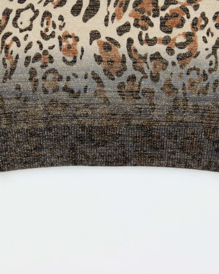 DSWT Y2k 2000s Guess By Marciano Glittery Leopard Print Knit Mini Dress - XS