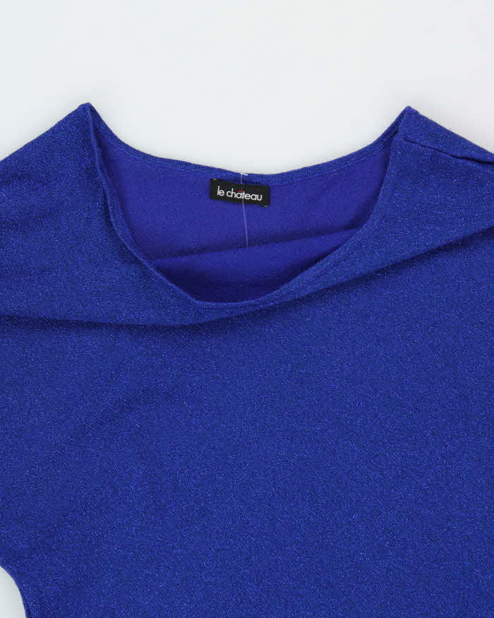 Vintage Y2k 2000s Le Chateau Batwing Glittery Knit Mini Dress - M