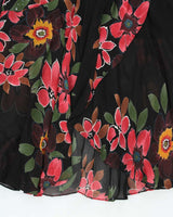 Vintage 1990s Bellessa Cowl Neck Beaded Ruffle Hem Dress - M