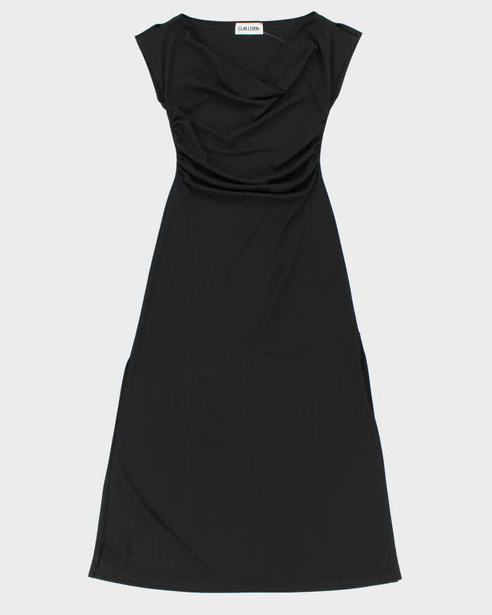 Vintage 1990s Galleria Cowl Neck Double Leg Split Dress