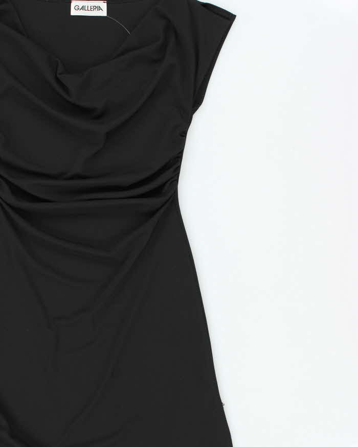 Vintage 1990s Galleria Cowl Neck Double Leg Split Dress - S