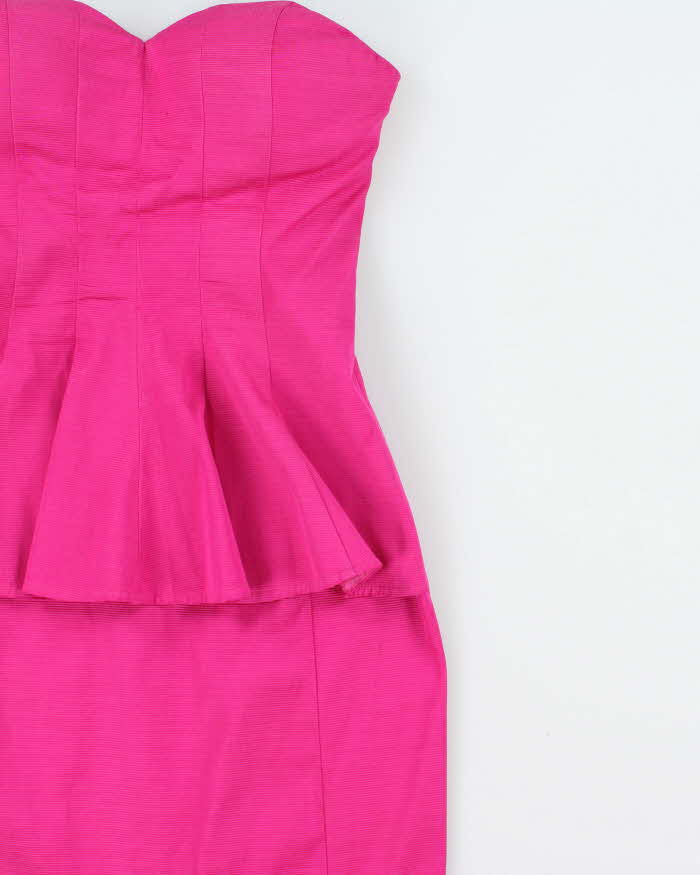 Vintage 2010s Bebe Bandeau Peplum Waist Dress - XS