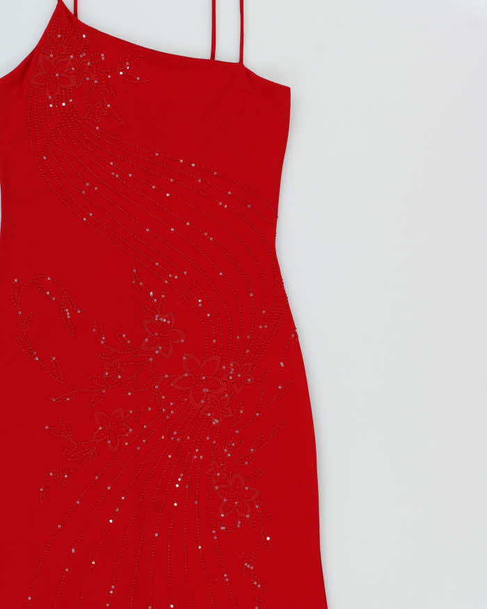 Vintage 1990s Entry Asymmetric Beaded Dress - S
