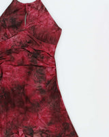 Vintage 1990s Le Chateau Asymmetric Hem Key Hole Halter Neck Dress - S