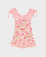 Vintage Y2k 2000s Maiden Form Floral Mesh Ruffle Hem Dress - M