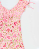 Vintage Y2k 2000s Maiden Form Floral Mesh Ruffle Hem Dress - M