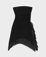 Vintage Y2k 2000s Synched Waist Bandeau Dress - L