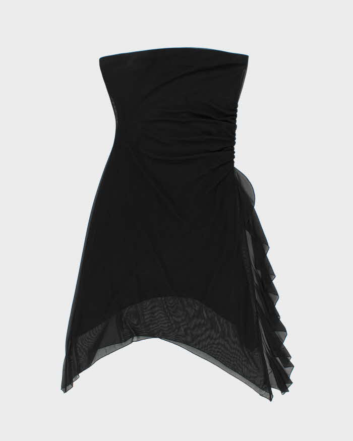 Vintage Y2k 2000s Synched Waist Bandeau Dress - L