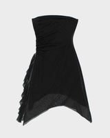 Vintage Y2k 2000s Synched Waist Bandeau Dress - L