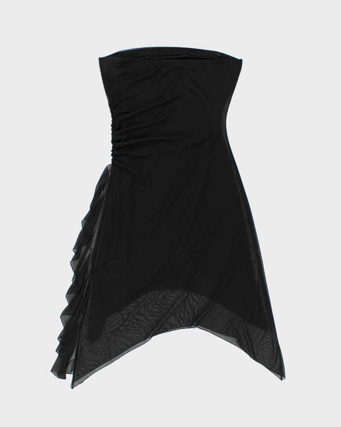 Vintage Y2k 2000s Synched Waist Bandeau Dress - L