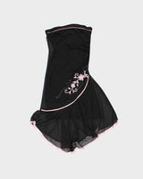 Vintage Y2k 2000s Mariposa Rhinestone Embroidered Bandeau Dress - S