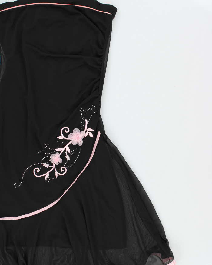 Vintage Y2k 2000s Mariposa Rhinestone Embroidered Bandeau Dress - S