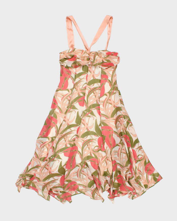Vintage Y2k 2000s Bebe Floaty Floral Halter Dress - XL