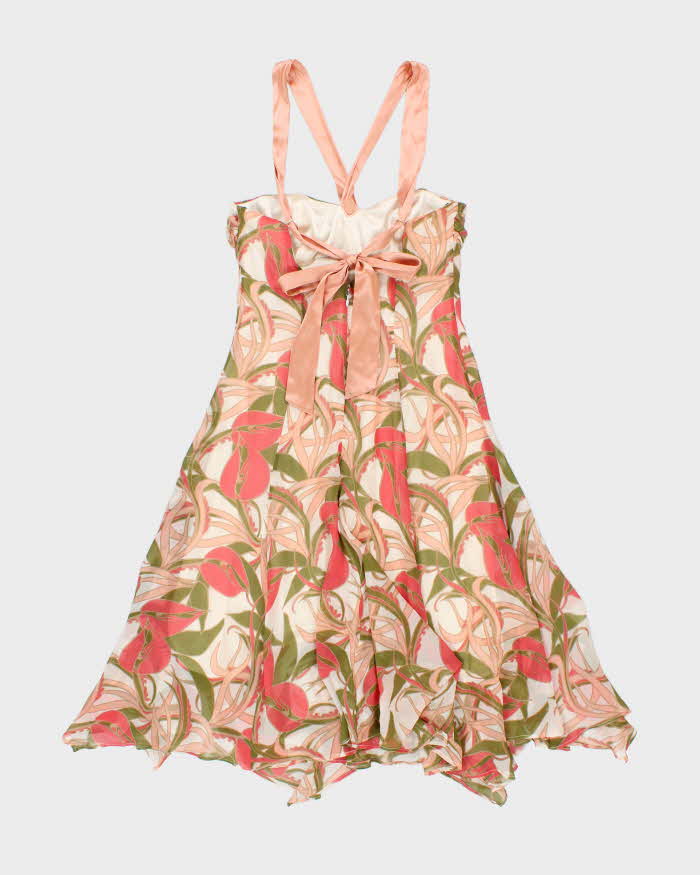 Vintage Y2k 2000s Bebe Floaty Floral Halter Dress - XL