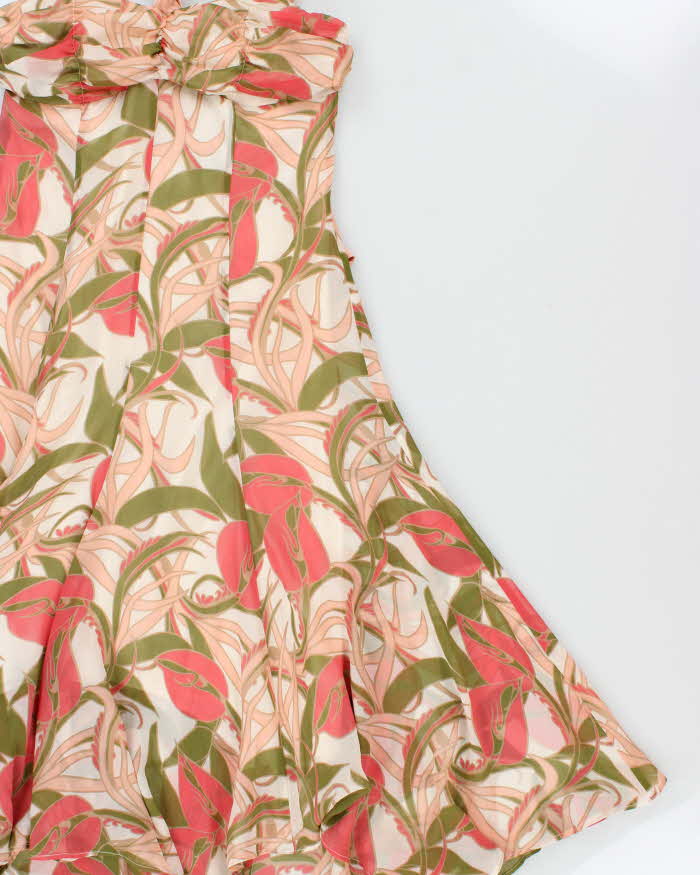 Vintage Y2k 2000s Bebe Floaty Floral Halter Dress - XL