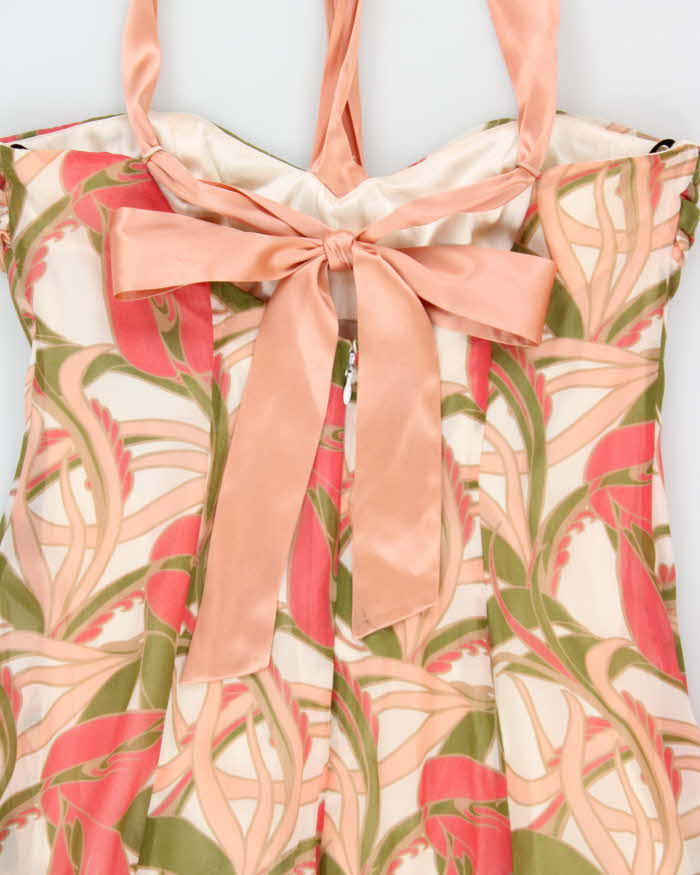 Vintage Y2k 2000s Bebe Floaty Floral Halter Dress - XL