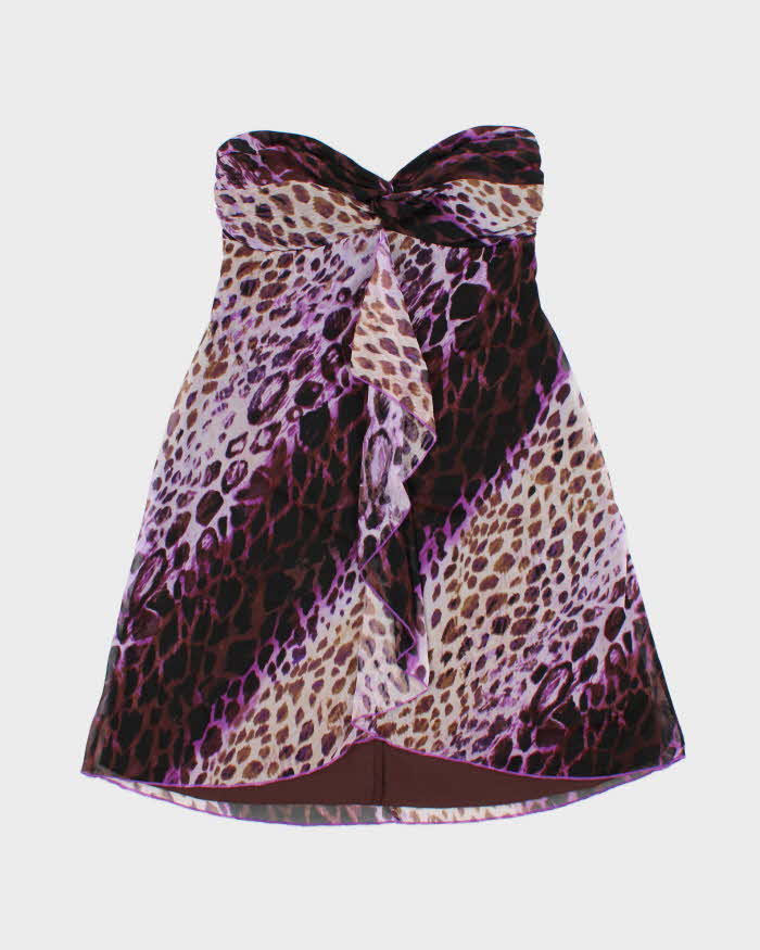 Vintage Y2k 2000s Ruby Rox Leopard print Bandeau Dress - S