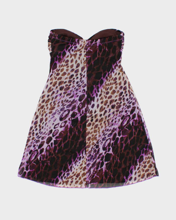 Vintage Y2k 2000s Ruby Rox Leopard print Bandeau Dress - S