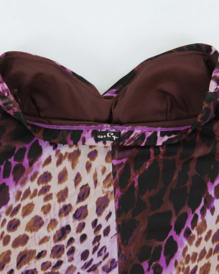 Vintage Y2k 2000s Ruby Rox Leopard print Bandeau Dress - S