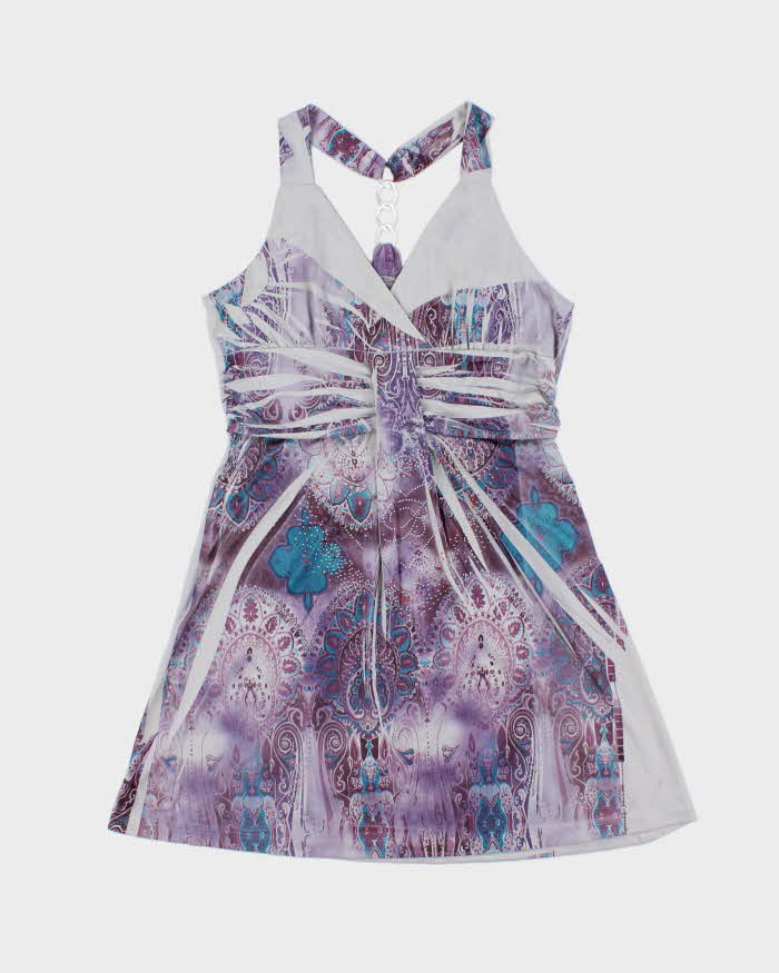 Vintage Y2K 2000s Candy Couture Slinky Rhinestone Detail Mini Dress - M