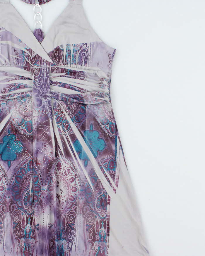 Vintage Y2K 2000s Candy Couture Slinky Rhinestone Detail Mini Dress - M