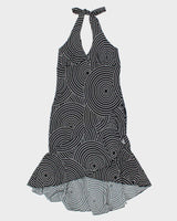 Vintage 1990s Fair Weather Polka Dot Spotty Halter Neck Dress - M