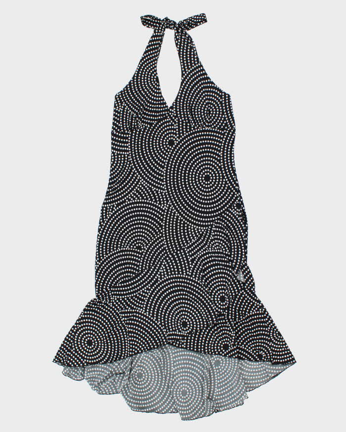 Vintage 1990s Fair Weather Polka Dot Spotty Halter Neck Dress - M