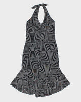 Vintage 1990s Fair Weather Polka Dot Spotty Halter Neck Dress - M