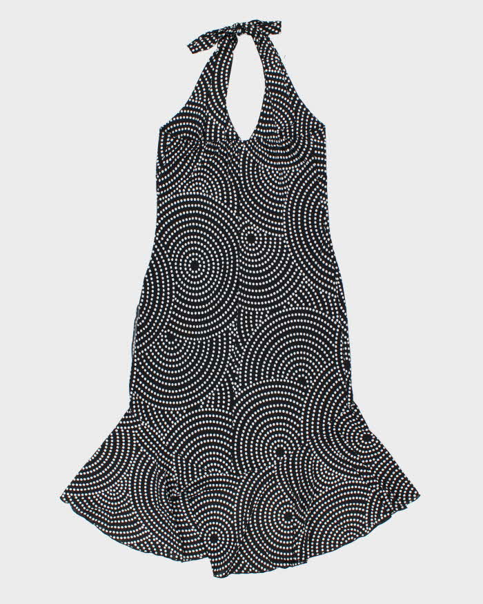 Vintage 1990s Fair Weather Polka Dot Spotty Halter Neck Dress - M