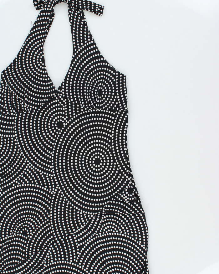 Vintage 1990s Fair Weather Polka Dot Spotty Halter Neck Dress - M
