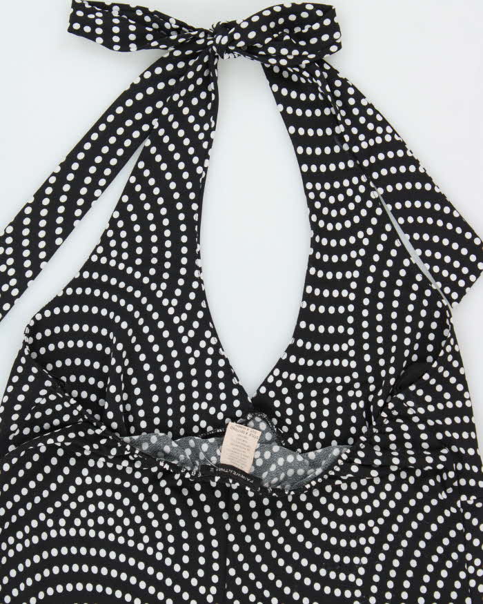 Vintage 1990s Fair Weather Polka Dot Spotty Halter Neck Dress - M